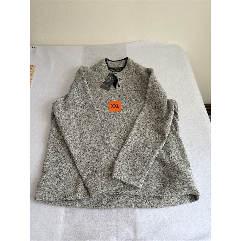 Eddie Bauer Mens Radiator Fleece Snap Front Pullover Gray XXL New